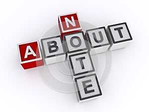 about note word block on white