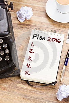 Notebook with annual plan