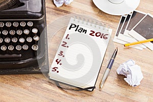 Notebook with annual plan