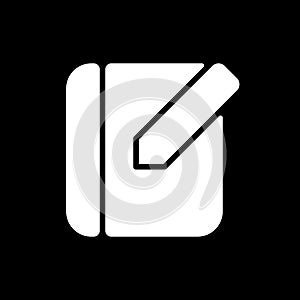 Notebook app dark mode glyph icon