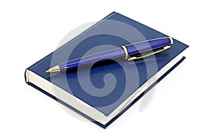 Notebook and ballpoint pen