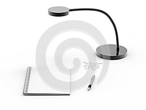 Notebook , ballpoint pen