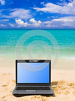 Notebook on beach