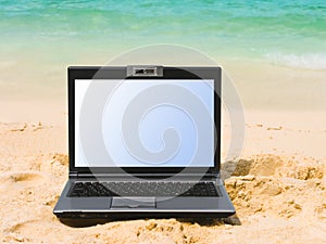 Notebook on beach