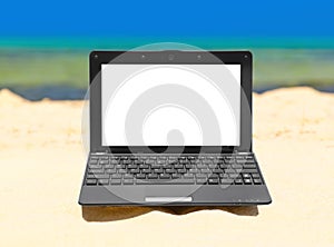 Notebook on beach