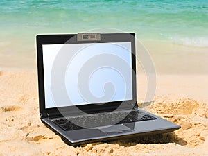 Notebook on beach