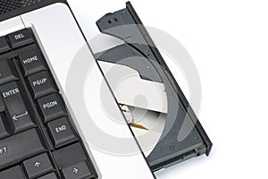 Notebook with cd case open