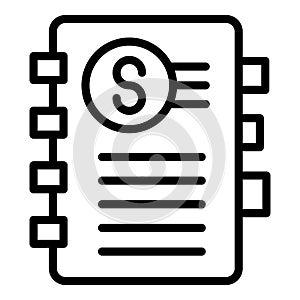 Notebook collateral icon outline vector. Time money