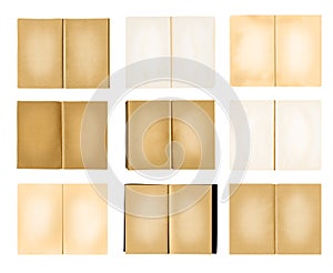 Brown note book collection isolated