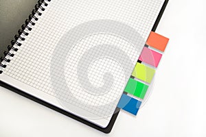 Notebook with colour sticks