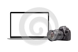 Notebook computer and DSLR camera graphics element