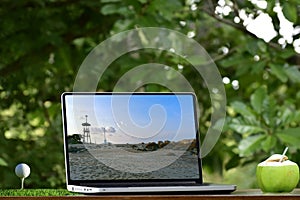 Notebook computer For working online Via internet Is a device