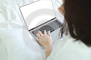 Notebook computers and women's hands