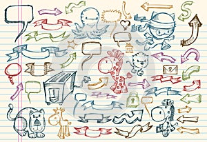 Notebook Doodle Sketch Vector Set