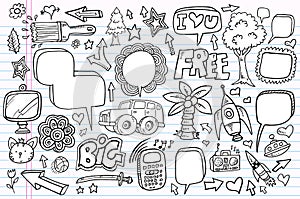 Notebook Doodle Sketch Vector Set