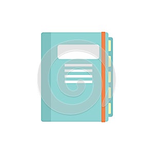 Notebook estimator icon flat isolated vector