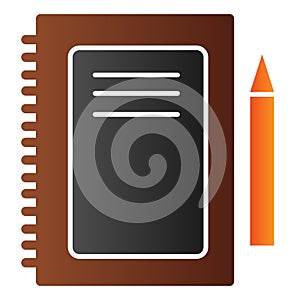 Notebook flat icon. Notepad and pen color icons in trendy flat style. Pad gradient style design, designed for web and