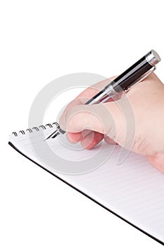 Notebook and a fountain pen.