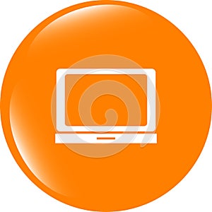 Notebook icon on glossy web round button