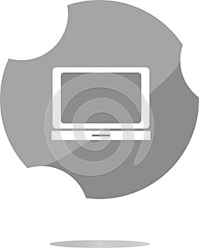 Notebook icon on glossy web round button