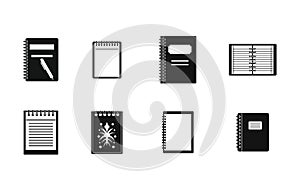 Notebook icon set, simple style