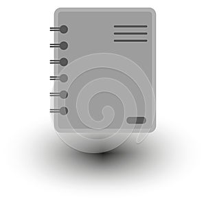 Notebook icon symbol. Personal diary Vector. Sketchbook graphic illustration. Daily planner organizer.