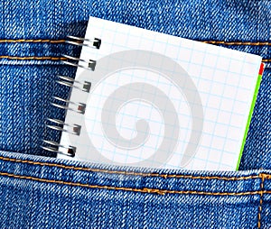 Notebook in jeans poket photo