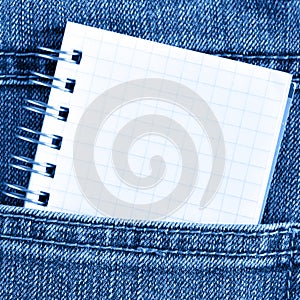 Notebook in jeans poket photo