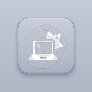 Notebook, laptop button, best vector on a gray background, EPS 10 photo