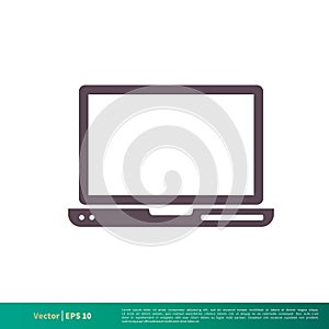 Notebook, Laptop Monitor Display Screen Icon Vector Logo Template Illustration Design. Vector EPS 10