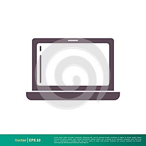 Notebook, Laptop Monitor Display Screen Icon Vector Logo Template Illustration Design. Vector EPS 10