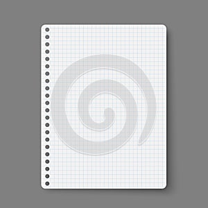Notebook line squared dot. Diary template. Notepad empty page set. Vector blank white list mock up
