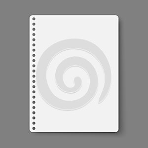 Notebook line squared dot. Diary template. Notepad empty page set. Vector blank white list mock up