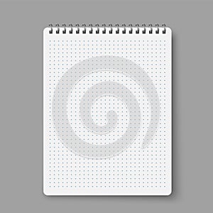 Notebook line squared dot. Diary template. Notepad empty page set. Vector blank white list mock up