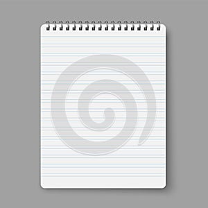 Notebook line squared dot. Diary template. Notepad empty page set. Vector blank white list mock up