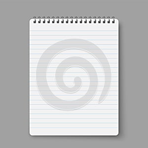 Notebook line squared dot. Diary template. Notepad empty page set. Vector blank white list mock up