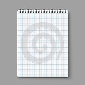 Notebook line squared dot. Diary template. Notepad empty page set. Vector blank white list mock up