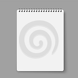 Notebook line squared dot. Diary template. Notepad empty page set. Vector blank white list mock up