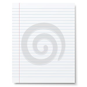 Vector notebook lined paper background