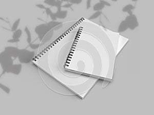 Notebook mockup cover For the business or corporate identity presentation with shadow 3d rendering