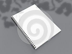 Notebook mockup cover For the business or corporate identity presentation with shadow 3d rendering