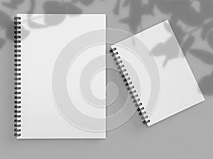 Notebook mockup cover For the business or corporate identity presentation with shadow 3d rendering
