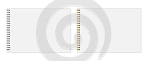 Notebook mockup format: A4 with gold and silver spiral