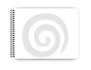 Notebook mockup text or corporate identity details. Blank mock up with shadow. Vector