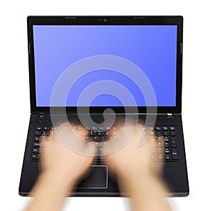 Notebook and motion blur hands