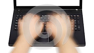 Notebook and motion blur hands