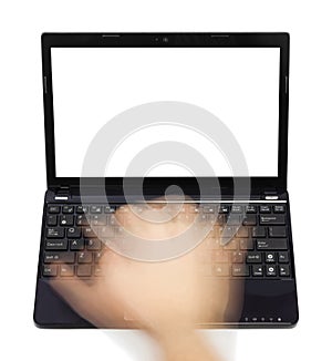 Notebook and motion blur hands