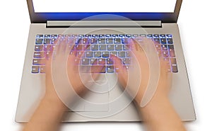 Notebook and motion blur hands