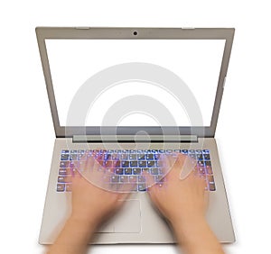 Notebook and motion blur hands