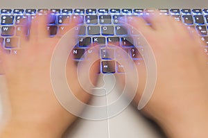 Notebook and motion blur hands